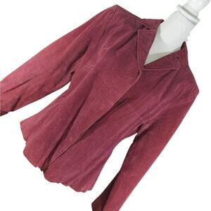 NWOT! BAGATELLE! RIPE BERRY RED GENUINE SUEDE LEATHER SNAP FRONT JACKET! SZ XL